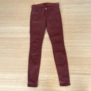 7 for all Mankind waxy burnt orange/maroon jeans size 27